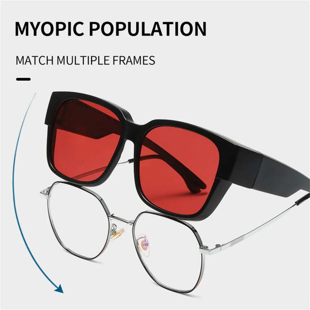 New Fashion Polarized Sunglasses Cover over Myopia Prescription Glasses Portable Men Women Vintage Fishing Driving Eyewear