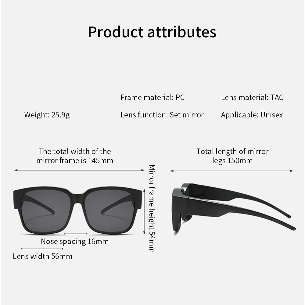 New Fashion Polarized Sunglasses Cover over Myopia Prescription Glasses Portable Men Women Vintage Fishing Driving Eyewear
